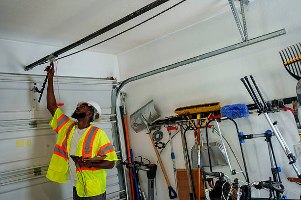 Professional Garage Door Maintenance technician working in Fletcher, NC